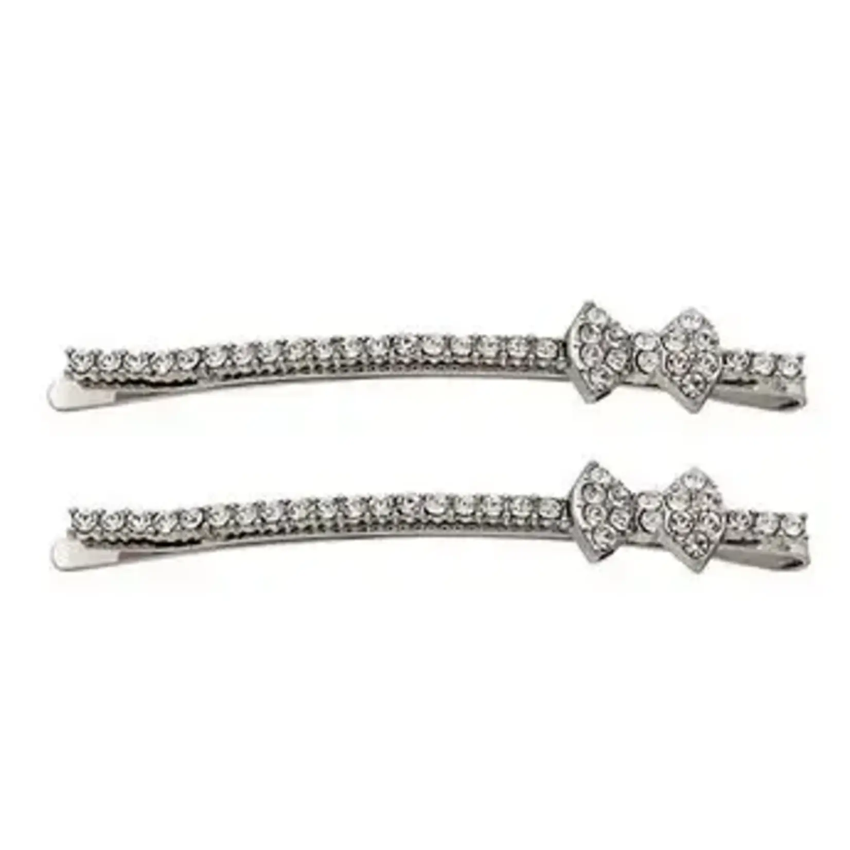 Ficcare Bow-tie Glittery Bobby Pins in Clear Crystal