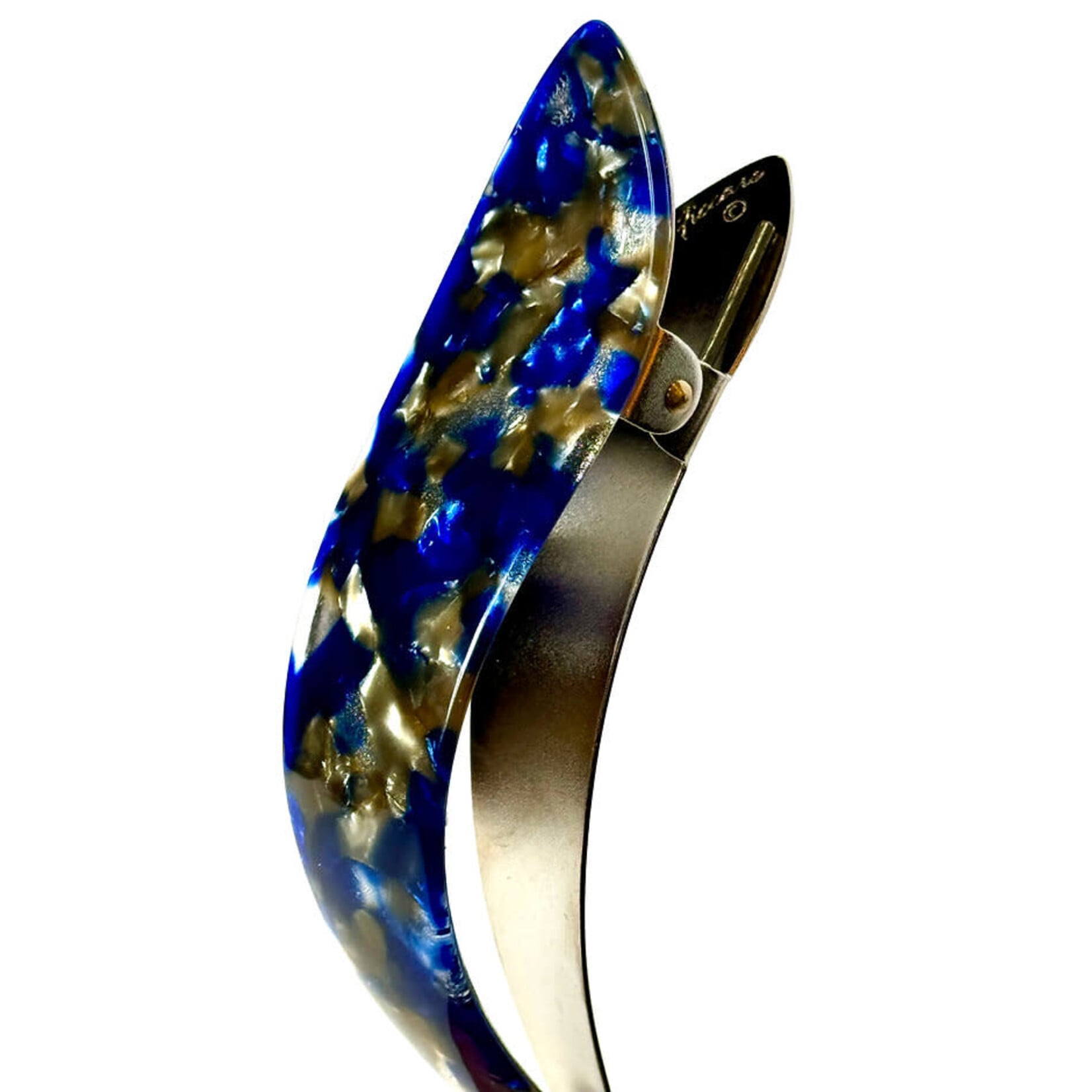 Ficcare Maximas Allure Italian Acetate Clip Dotted Blue Med