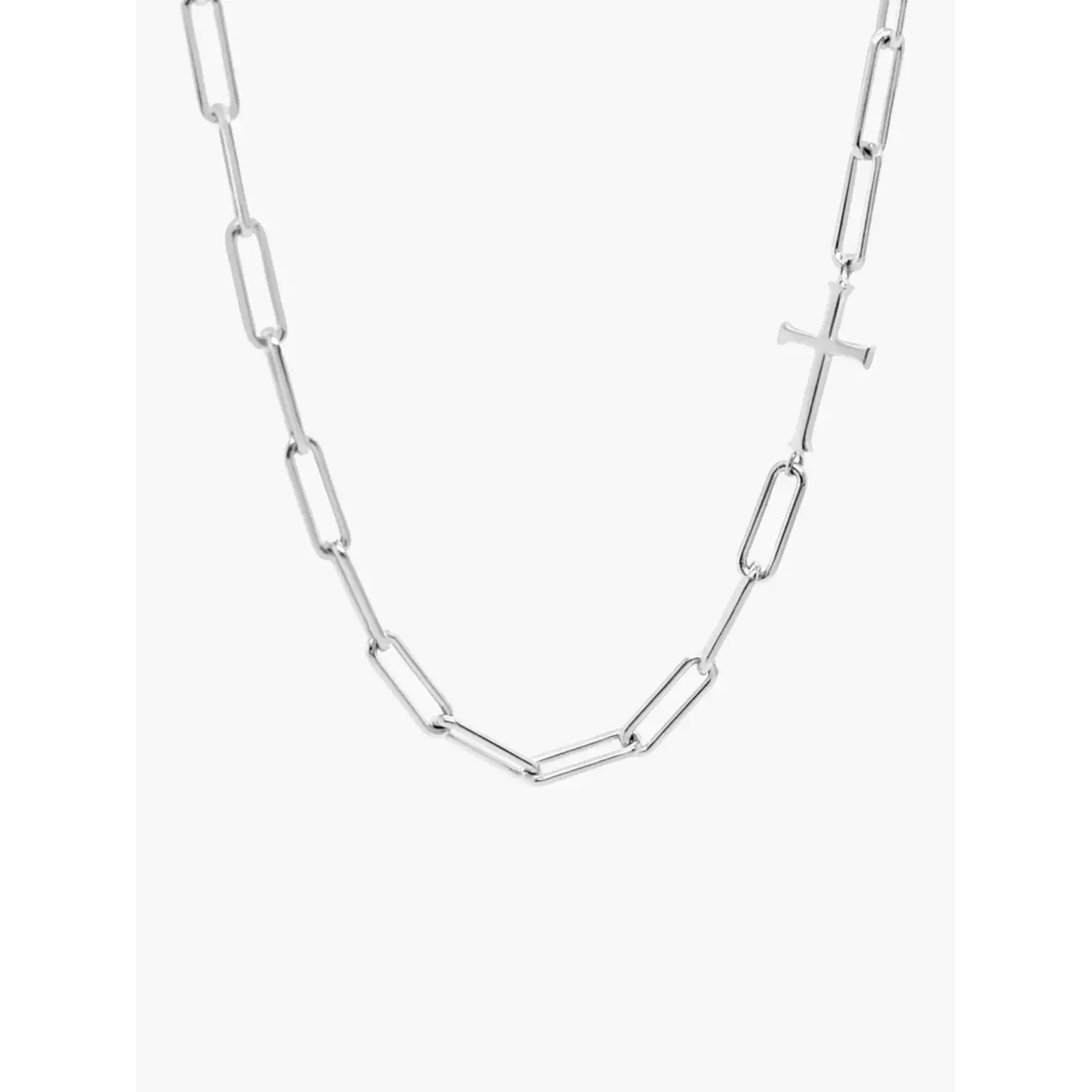 Rizen Chain Breaker Cross Necklace-Sterling Silver
