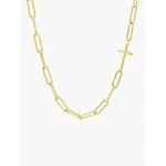 Rizen Chain Breaker Cross Necklace-Gold