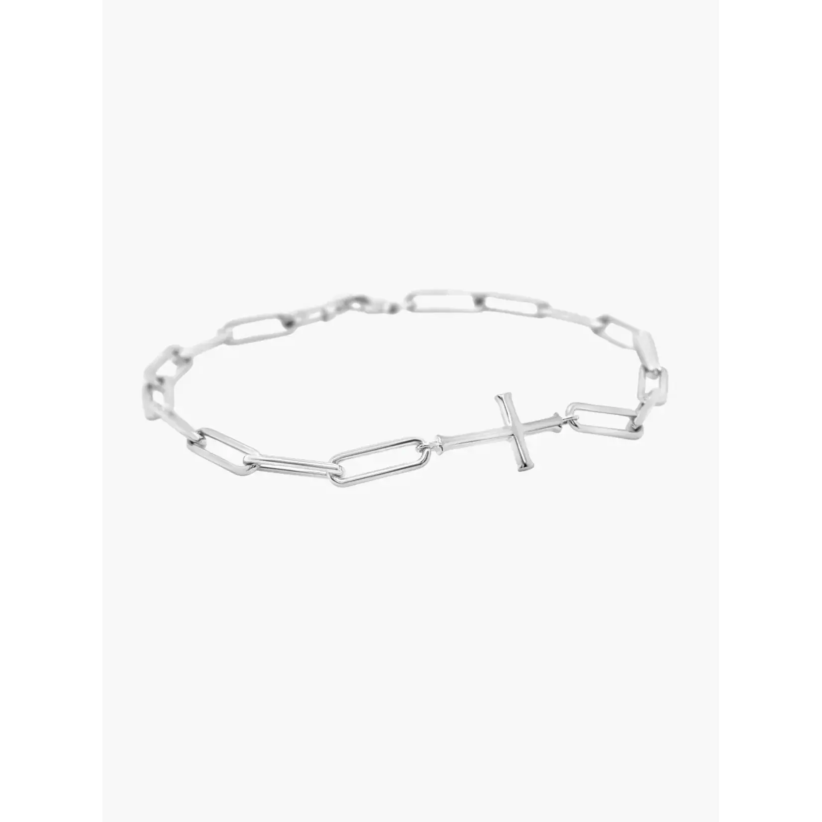 Rizen Chain Breaker Cross Bracelet-Sterling Silver