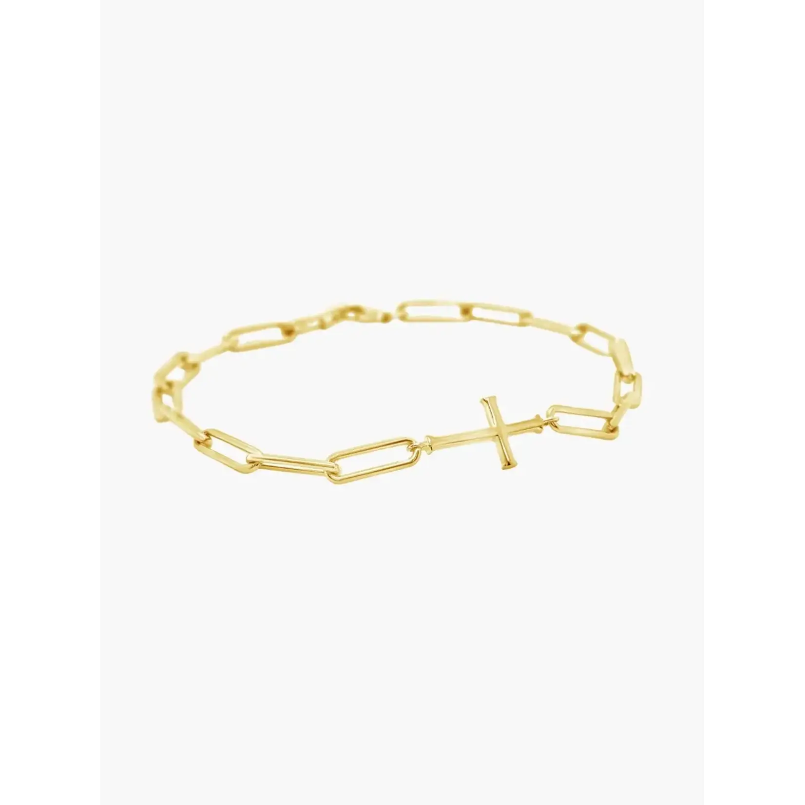 Rizen Chain Breaker Cross Bracelet-Gold