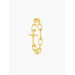 Rizen Chain Breaker Cross Ring-Gold-7