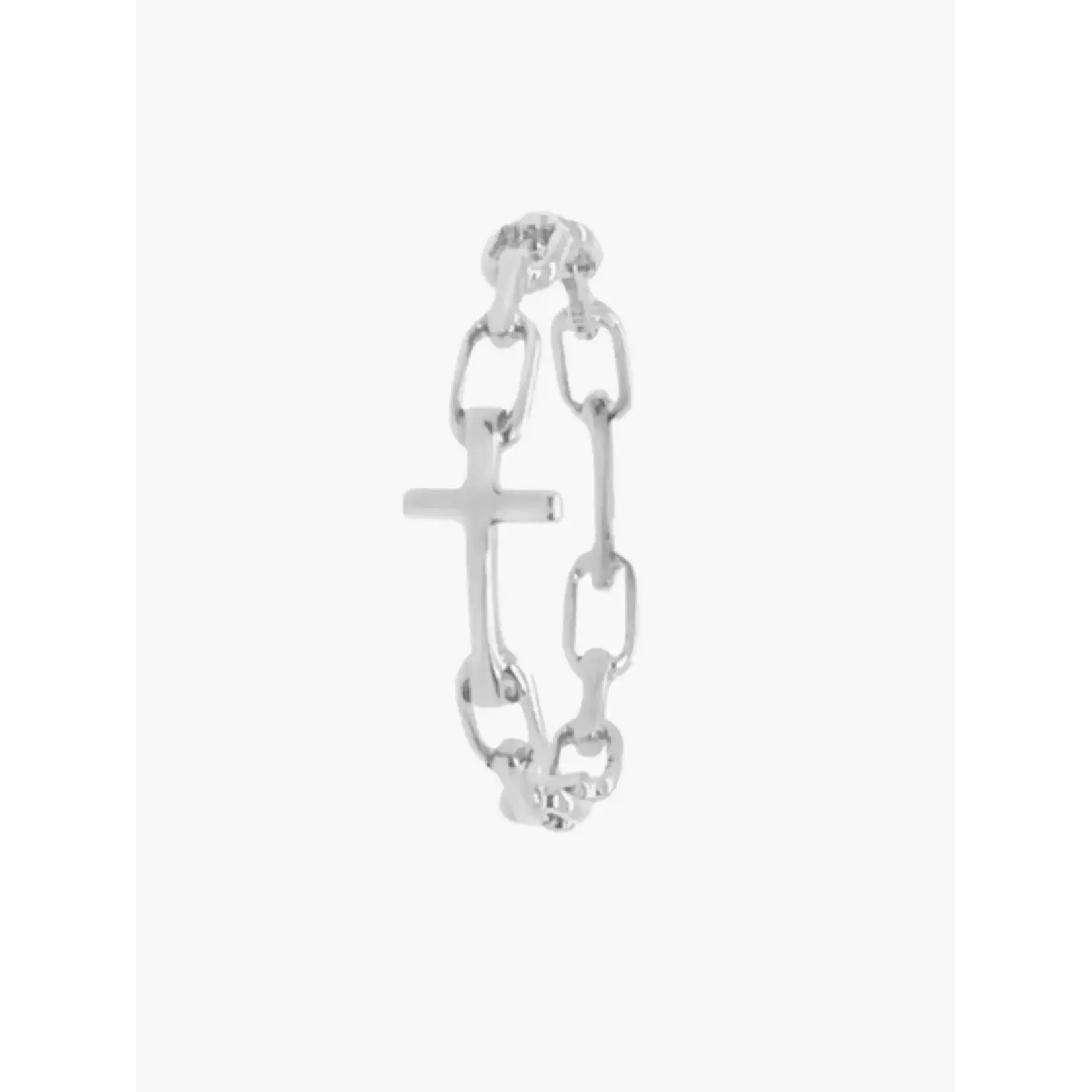 Rizen Chain Breaker Cross Ring-Sterling Silver-8