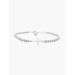 Rizen Luminous Cross Tennis Bracelet-Sterling Silver-7.9