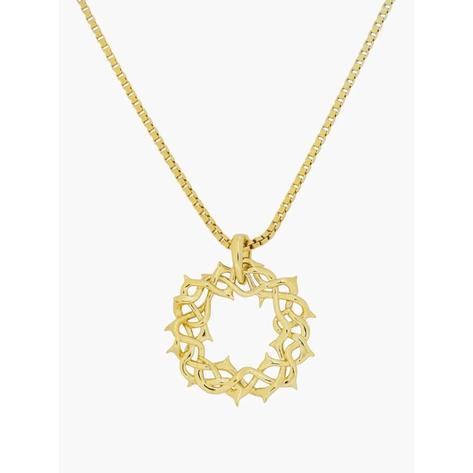 Rizen Crown of Thorns Large Pendant Necklace-Gold