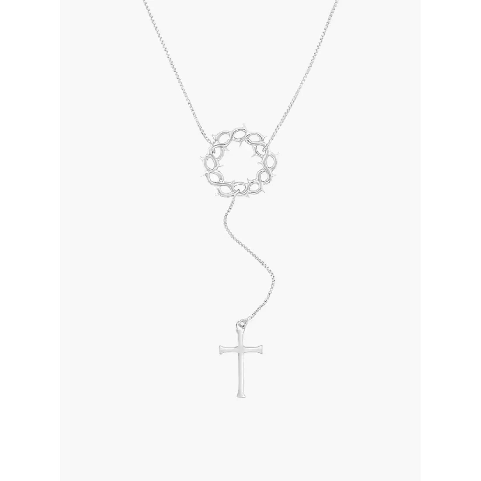Rizen Crown of Thorns Y Necklace-Sterling Sliver