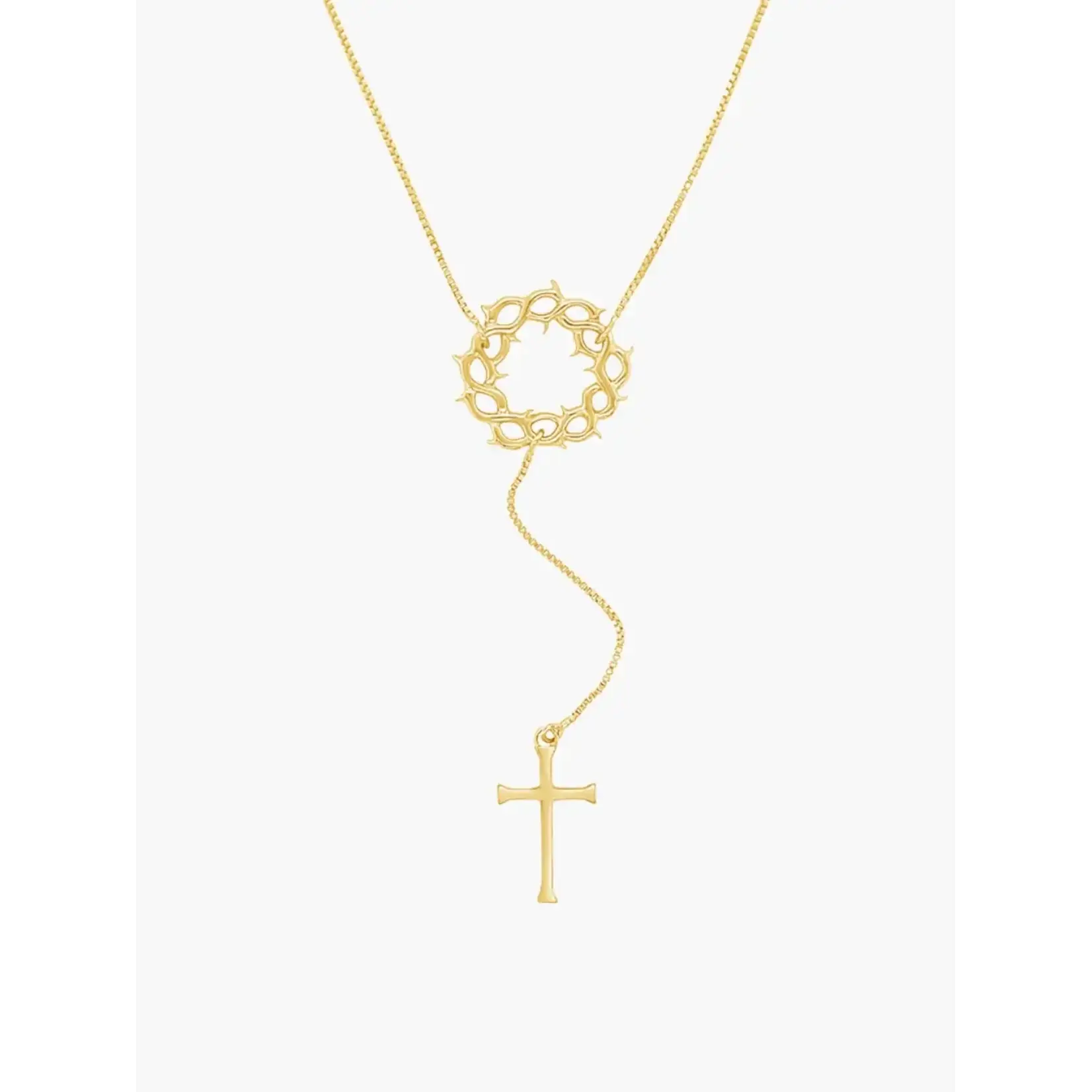 Rizen Crown of Thorns Y Necklace-Gold