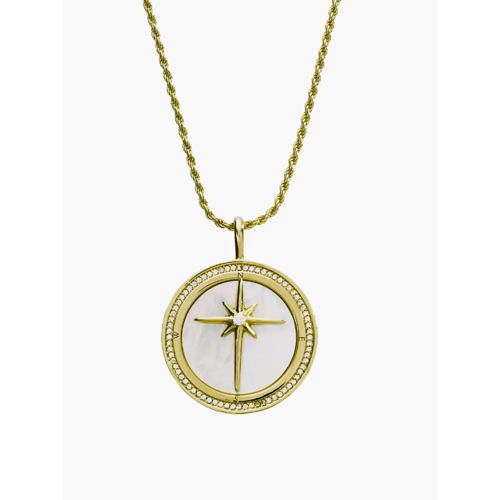 Rizen True Direction Compass Necklace-Gold