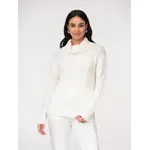 Elena Wang Cable Knit Cowl Neck Sweater-OFF WHITE
