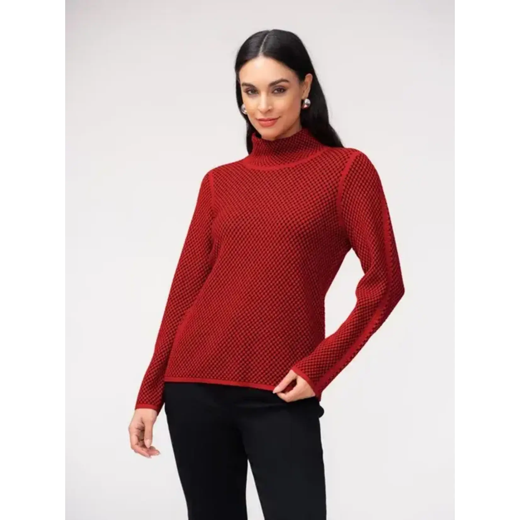 Elena Wang Bubble Knit Sweater Red