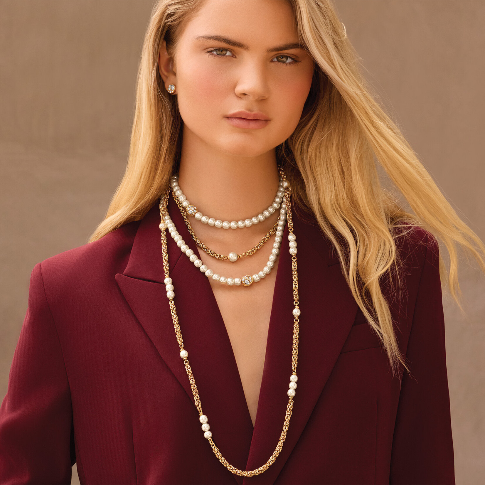 Brighton Trust Your Journey Pearl Chain Short Necklace