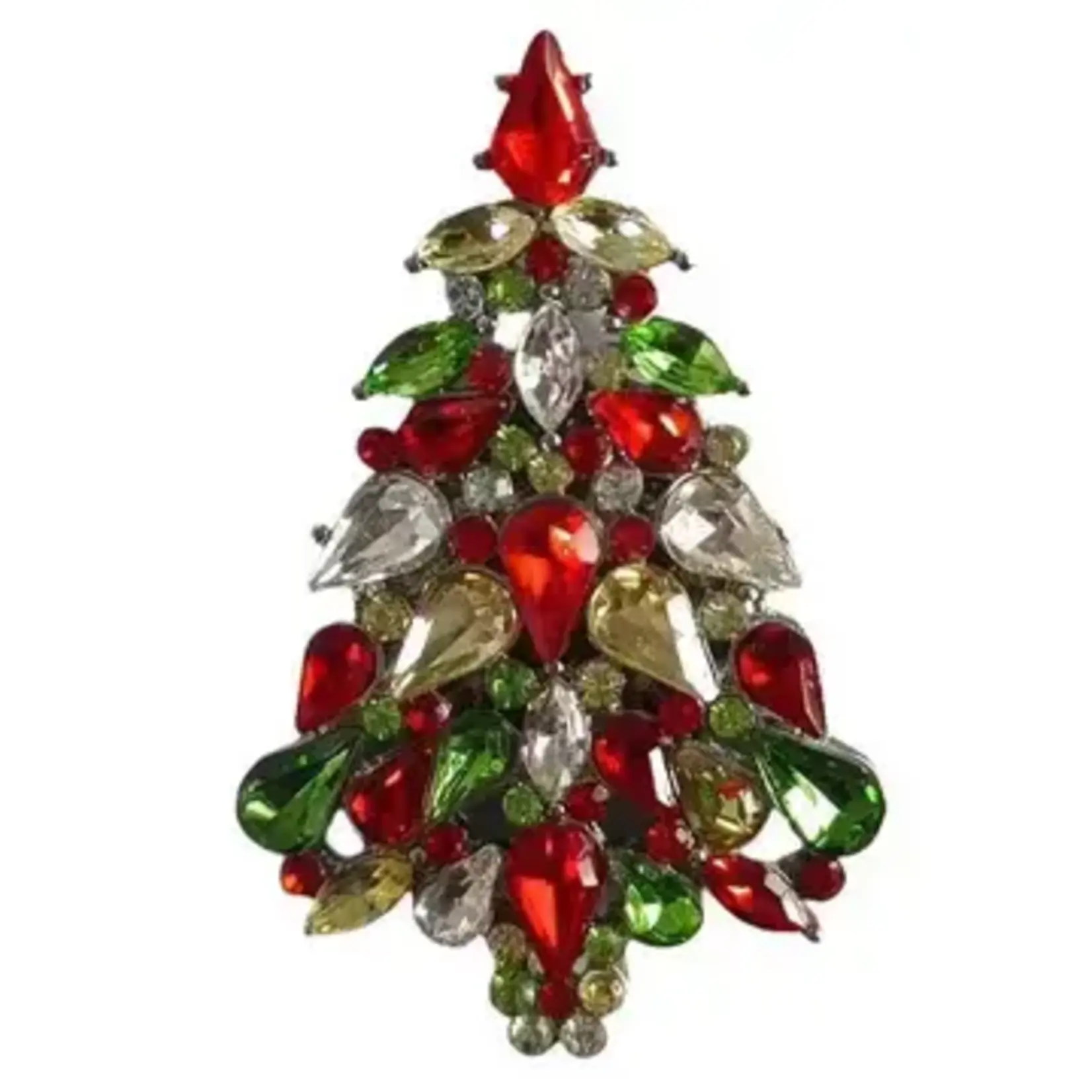 Artful Design Magnetic Brooches-620-CC Chrismas Tree with Multi Colored Crystals
