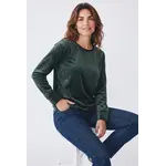 Microfleece Crew Neck Top in Emerald