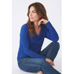 Dreamcatcher Drape Neck Blouse in Blueberry