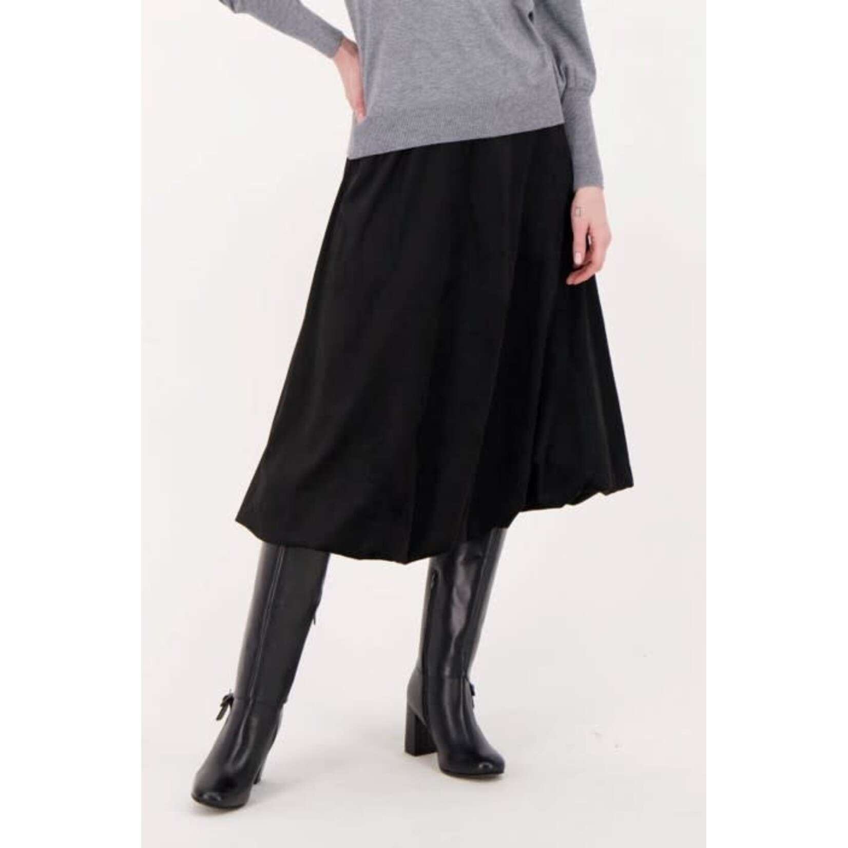 Adjustable Vegan Sueded Skirt in Black
