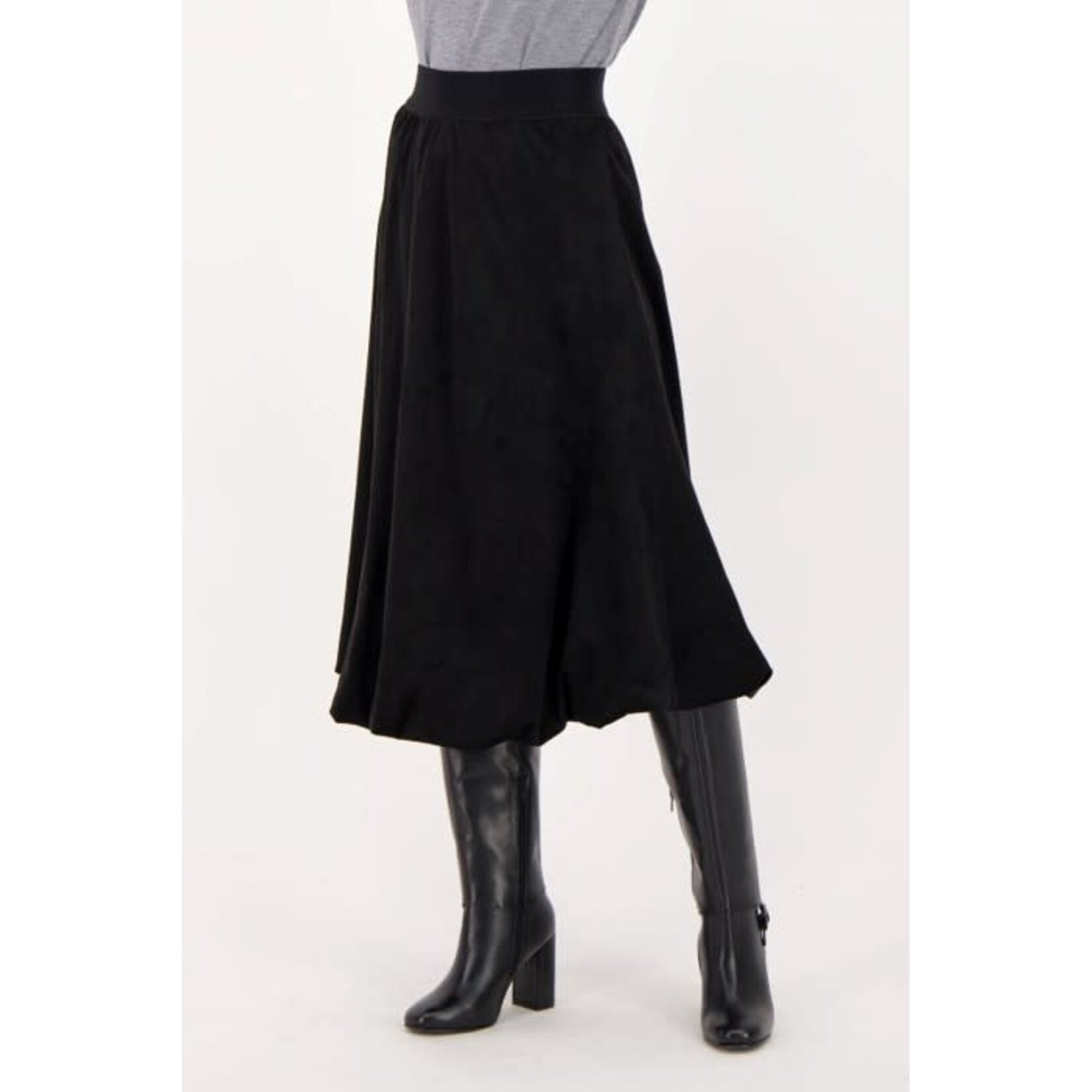 Adjustable Vegan Sueded Skirt in Black
