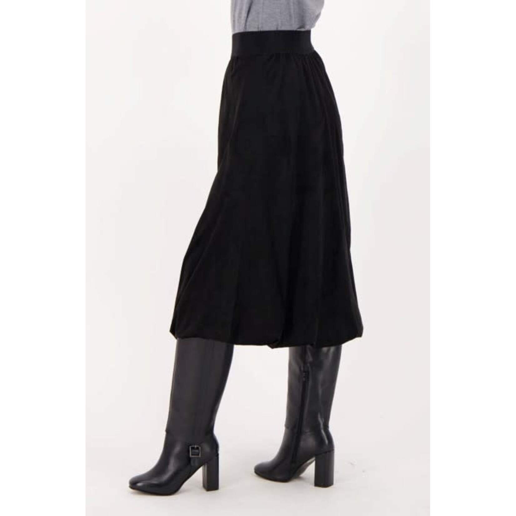 Adjustable Vegan Sueded Skirt in Black