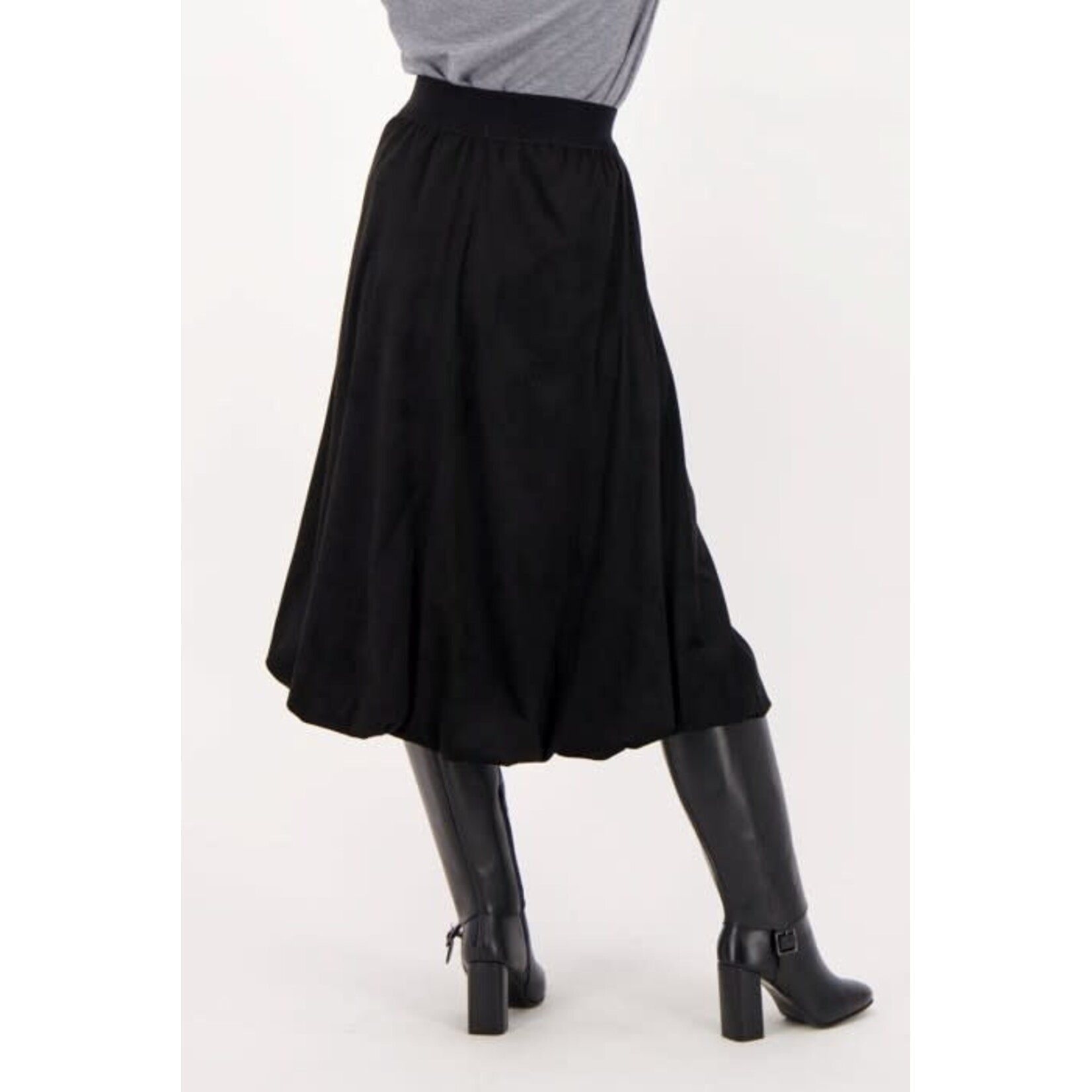Adjustable Vegan Sueded Skirt in Black