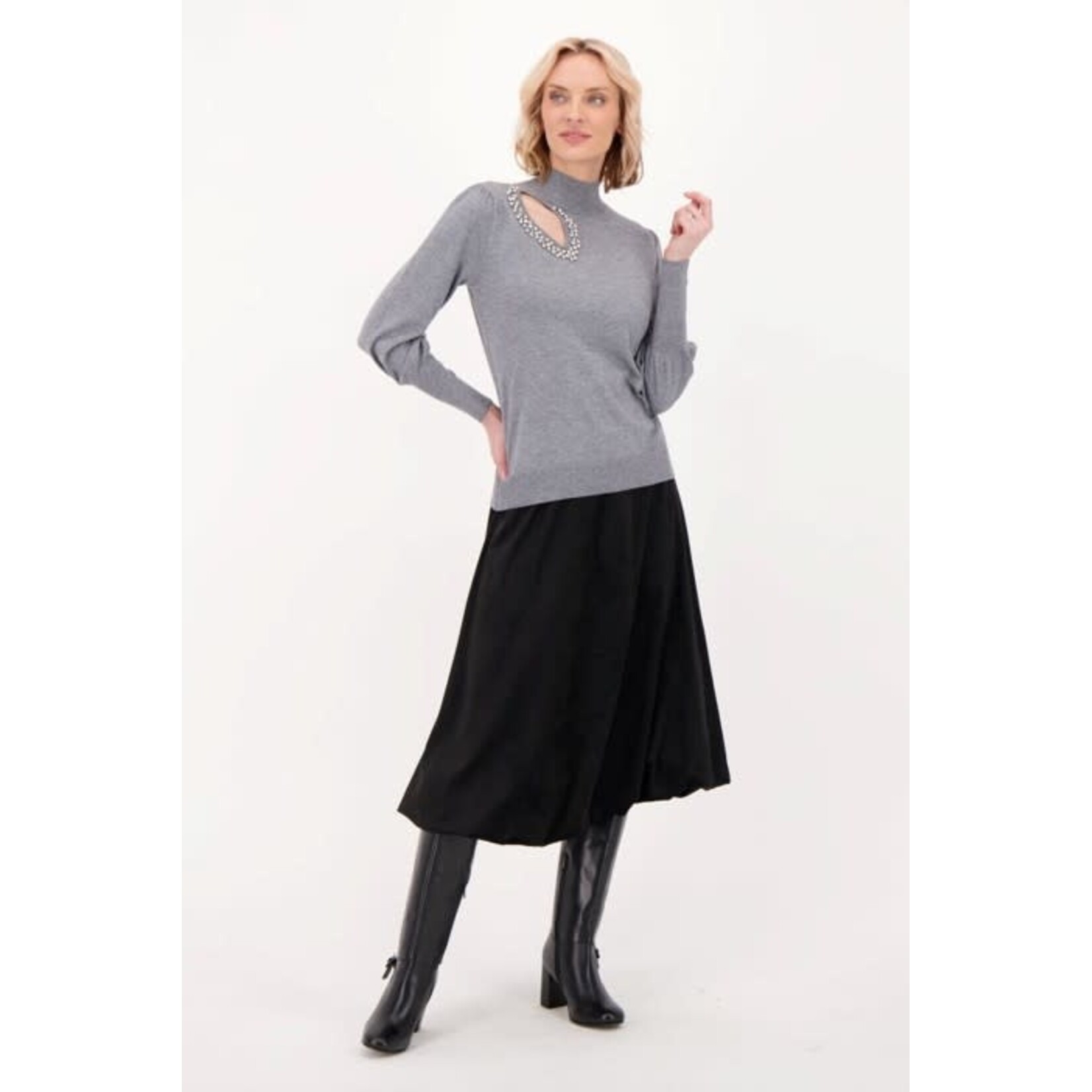 Adjustable Vegan Sueded Skirt in Black
