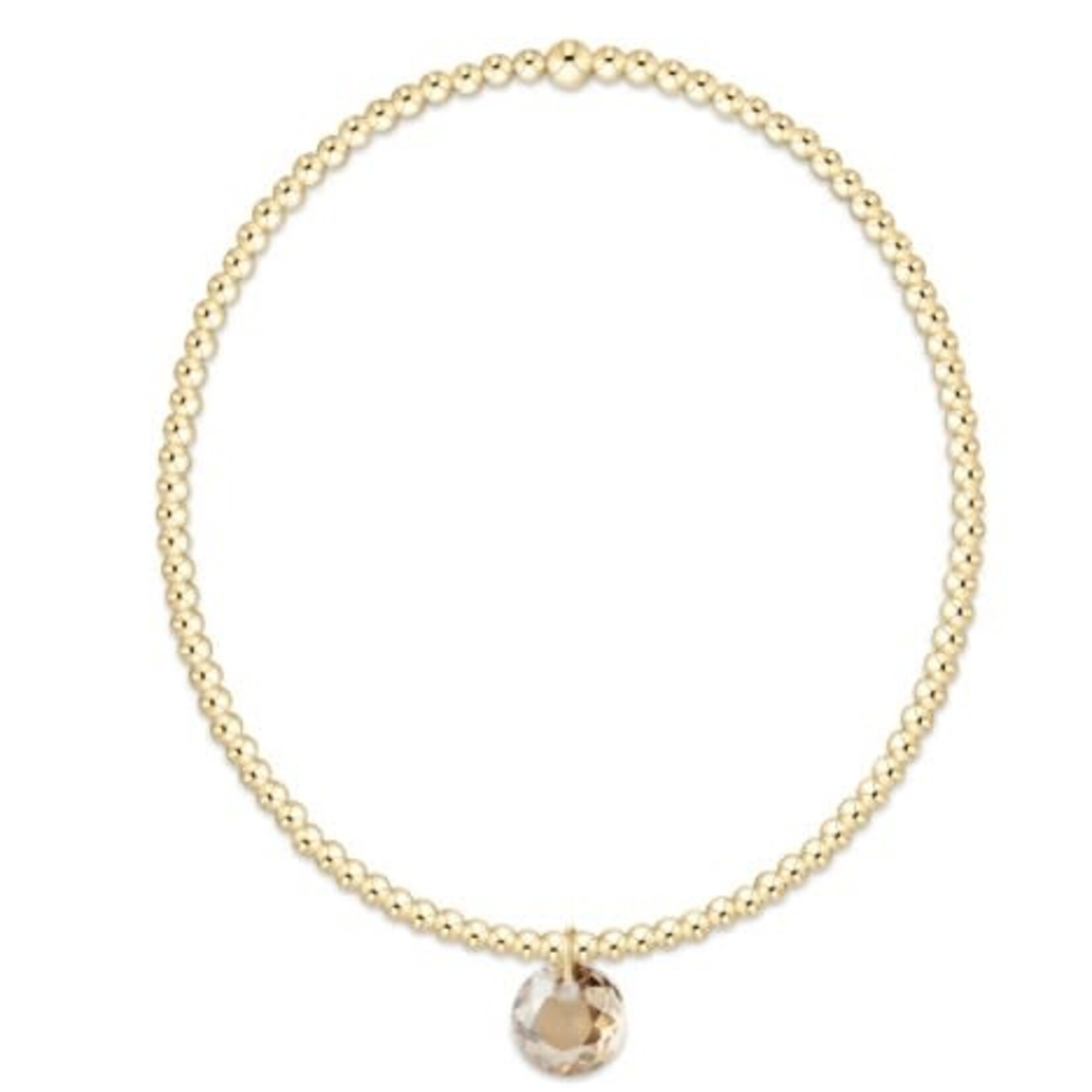 enewton Design CLASSIC GOLD 2MM BRACELET - REFLECTION SMALL CHARM - 11