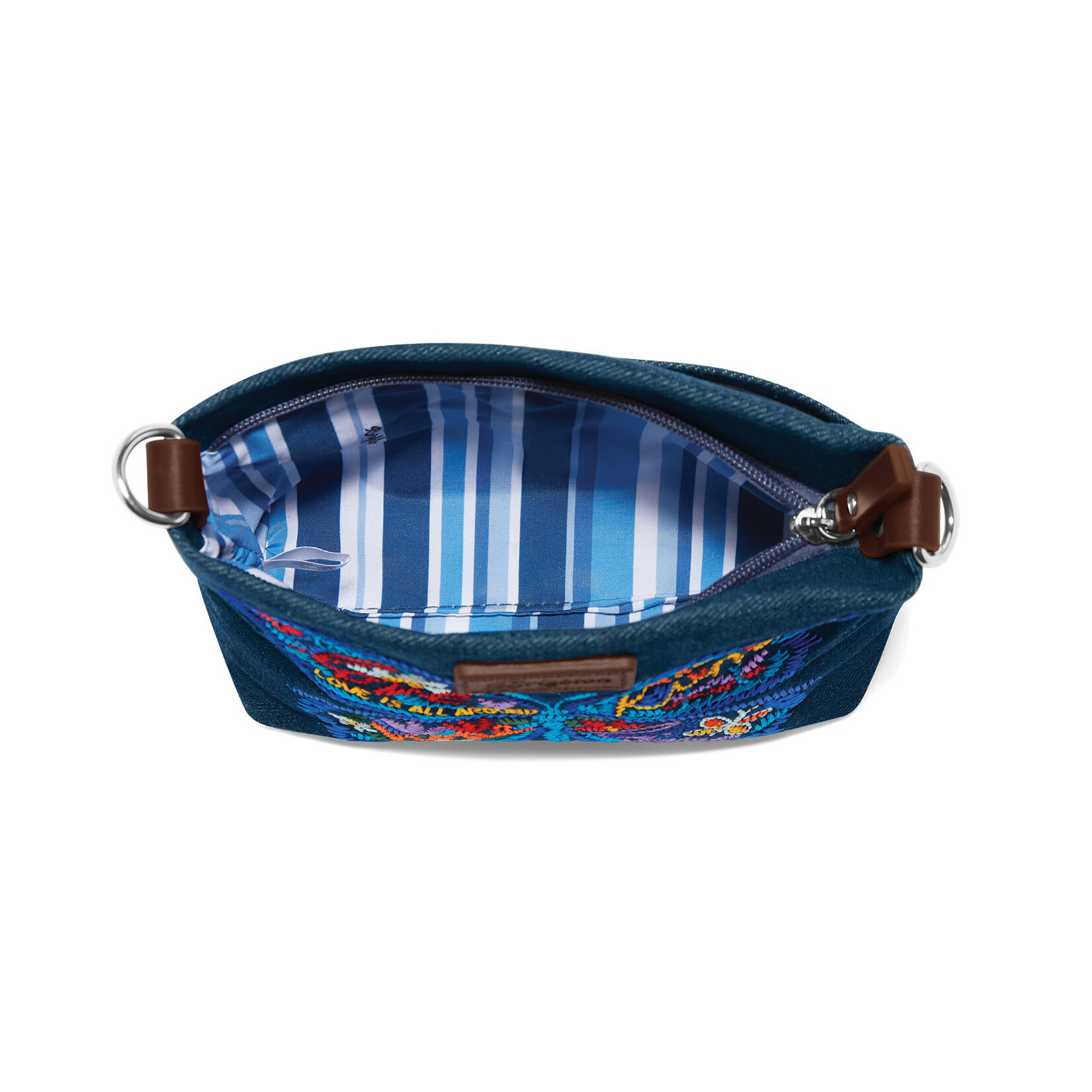 Brighton Dream Wings Denim Embroidered Pouch