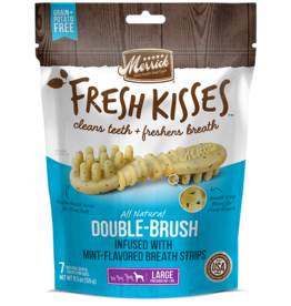 Merrick Pet Foods Merrick Fresh Kisses Double-Brush Mint Breath Strips LARGE Grain-Free Dental Dog Treats