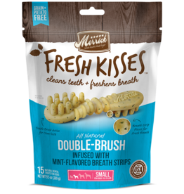 Merrick Pet Foods Merrick Fresh Kisses Double-Brush Mint Breath Strips SMALL Grain-Free Dental Dog Treats