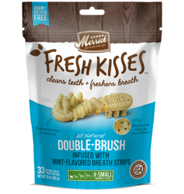 Merrick Pet Foods Merrick Fresh Kisses Double-Brush Mint Breath Strips X-SMALL Grain-Free Dental Dog Treats