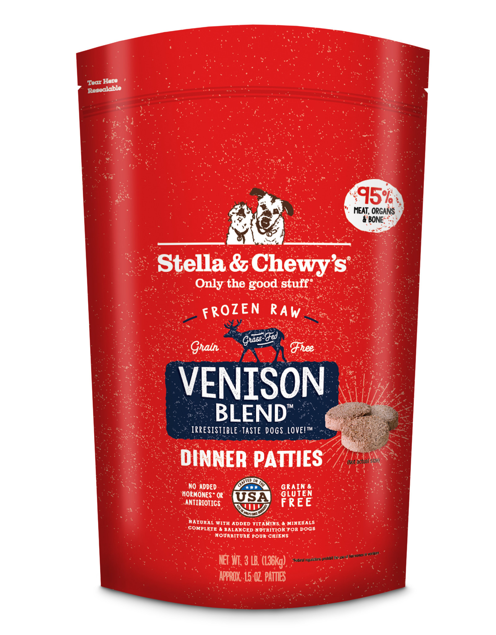STELLA & CHEWY'S Stella's Venison Blend Frozen Raw Dinner Patties