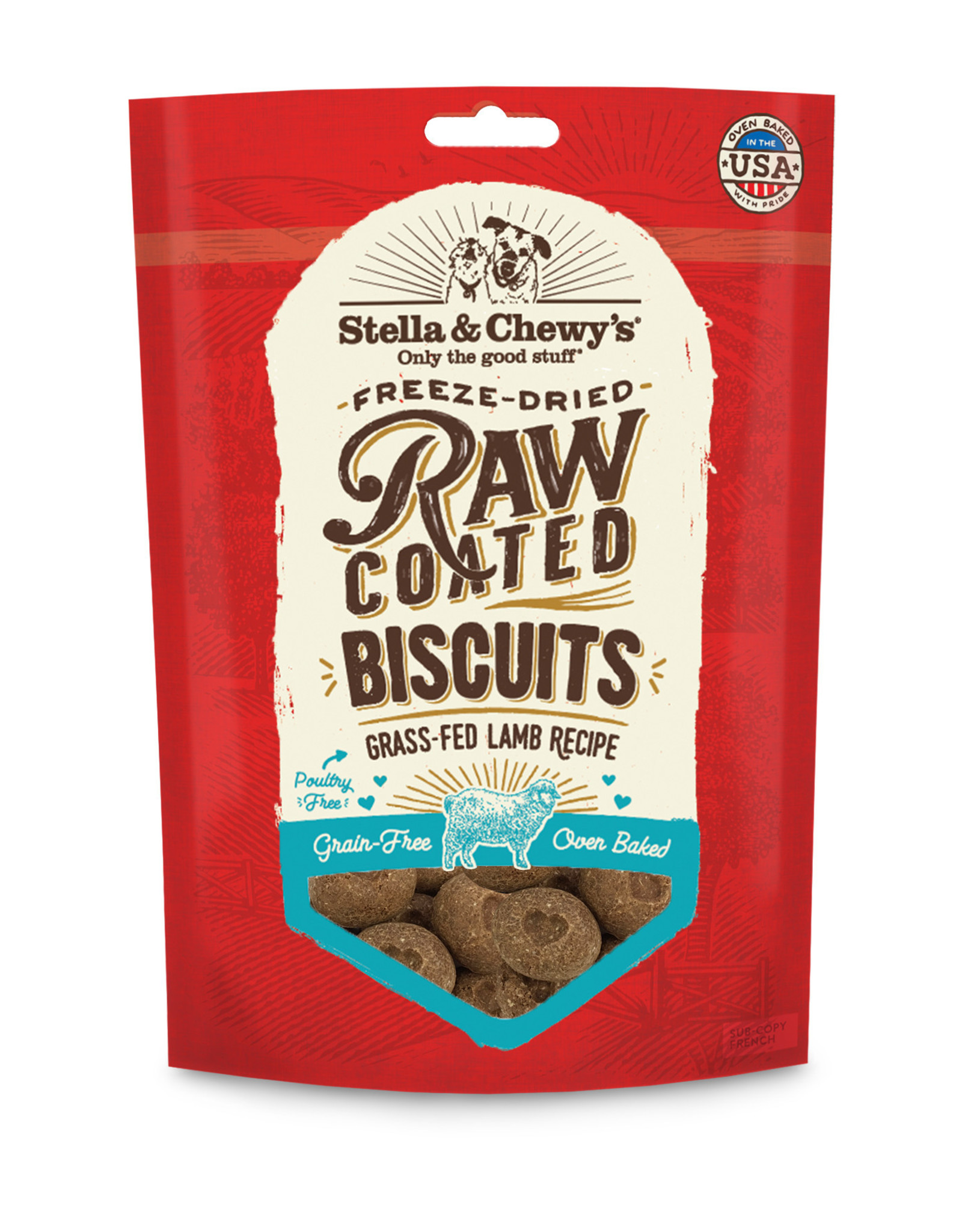 STELLA & CHEWY'S Stella & Chewy's Grass-Fed Lamb Raw Coated Biscuits 9oz