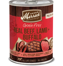 Merrick Pet Foods Merrick Grain-Free Real Beef, Lamb & Buffalo Canned Dog Food  12.7 oz
