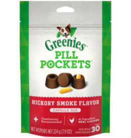 NUTRO COMPANY GREENIES PILL POCKETS Capsule Size Natural Dog Treats Hickory Smoke Flavor