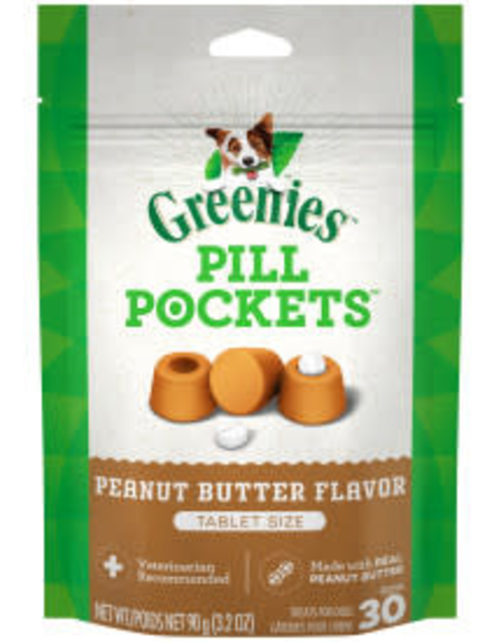 NUTRO COMPANY GREENIES PILL POCKETS Tablet Size Natural Dog Treats with Real Peanut Butter 3.2 oz