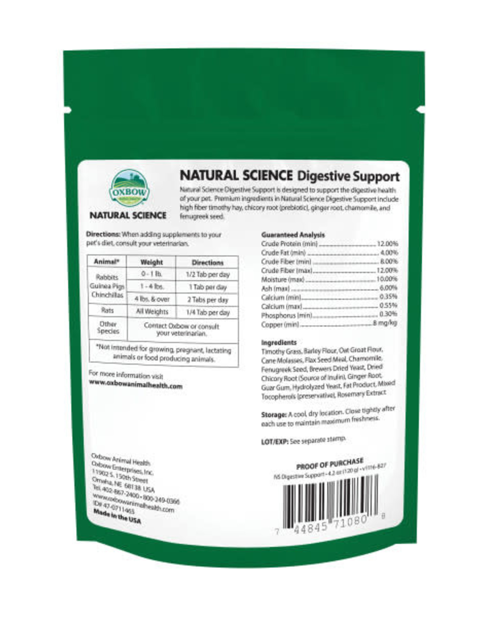 OXBOW OXBOW SMALL ANIMAL NATURAL SCIENCE DIGEST 4.2OZ