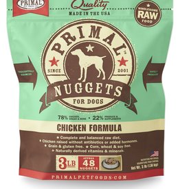 PRIMAL PET FOODS PRIMAL Nuggets Raw Frozen Canine Chicken Formula 3 lb