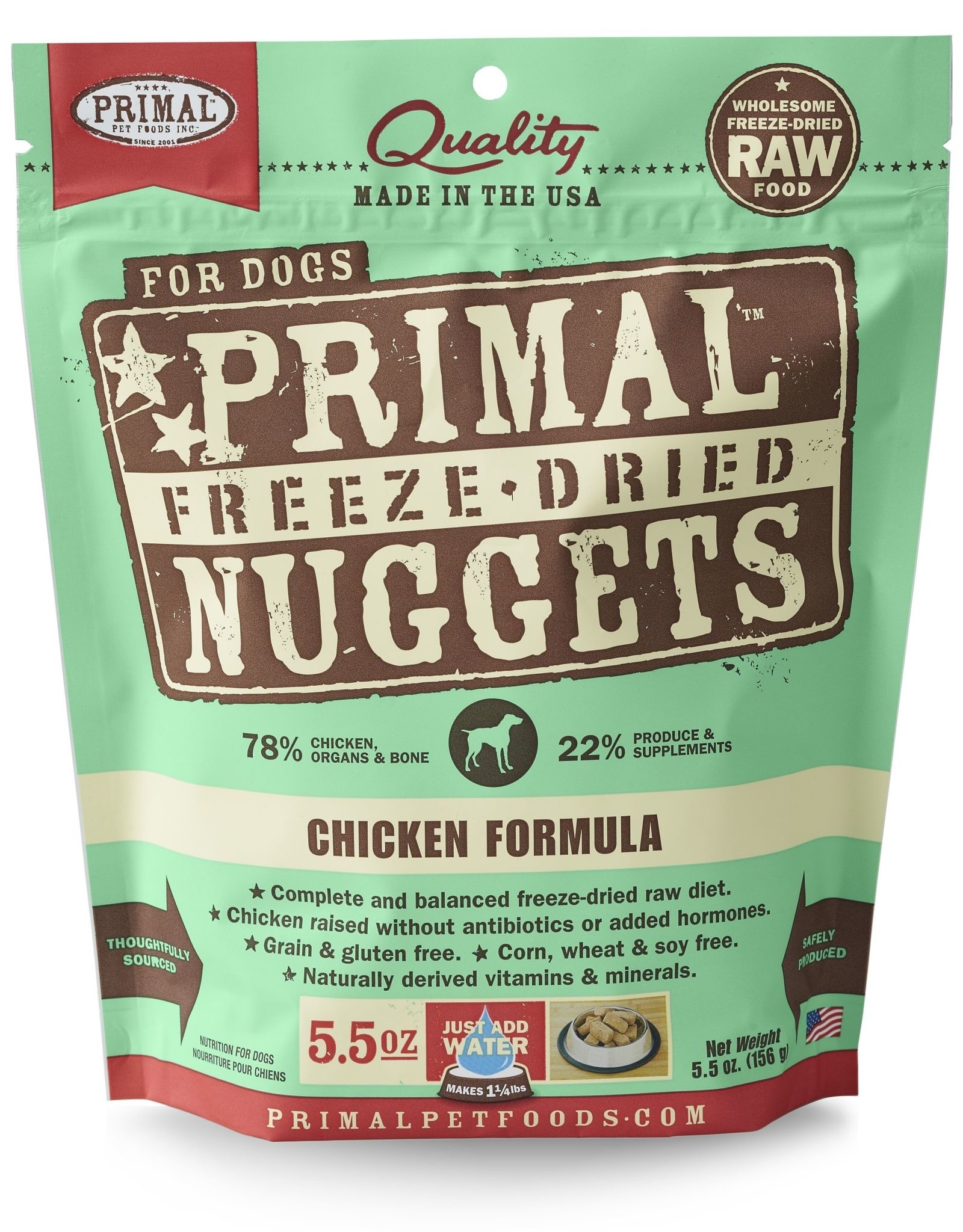 PRIMAL PET FOODS Primal Raw Freeze-Dried Nuggets Canine Chicken Formula