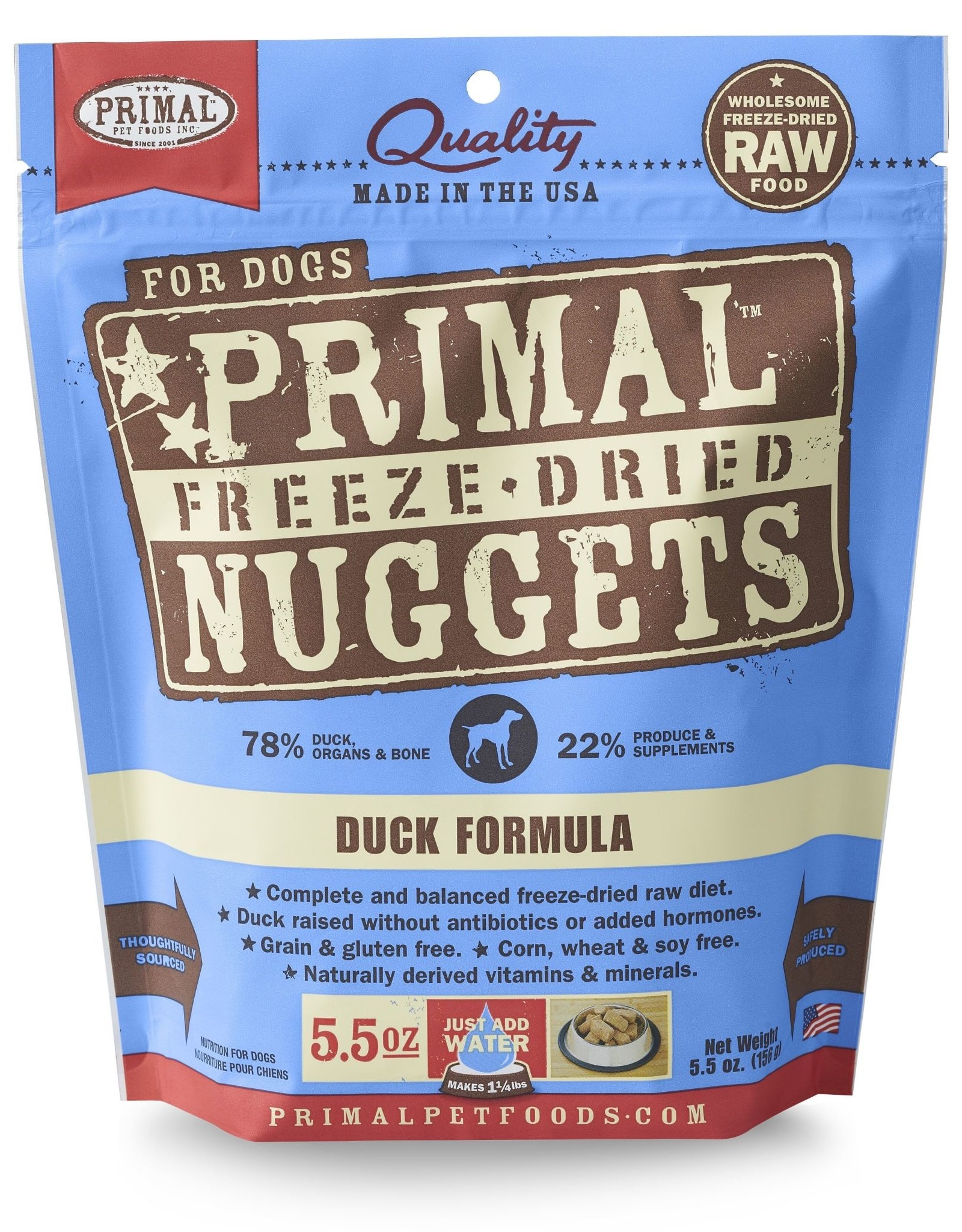 PRIMAL PET FOODS PRIMAL Raw Freeze-Dried Nuggets Canine Duck Formula