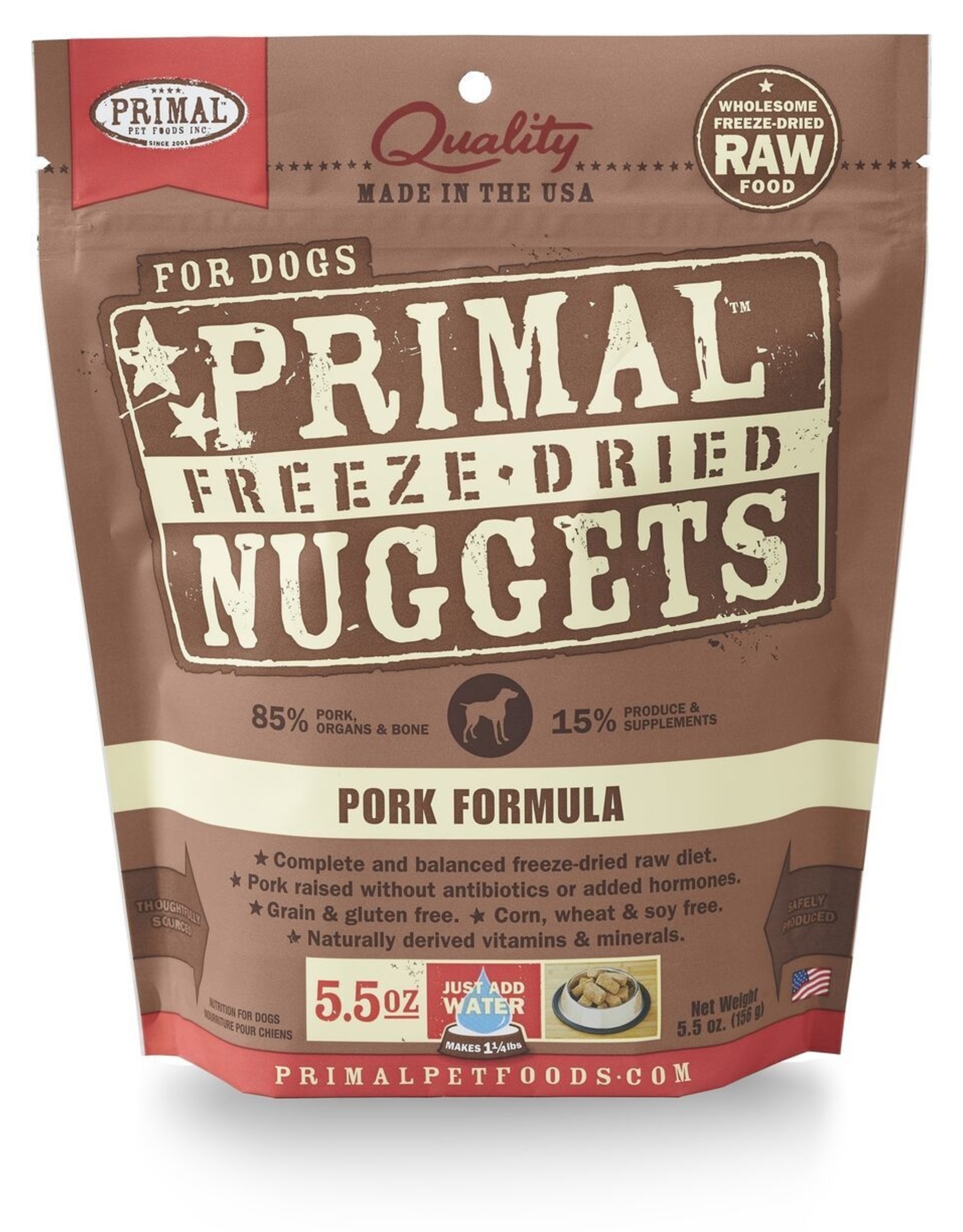 PRIMAL PET FOODS PRIMAL Raw Freeze-Dried Nuggets Canine Pork Formula