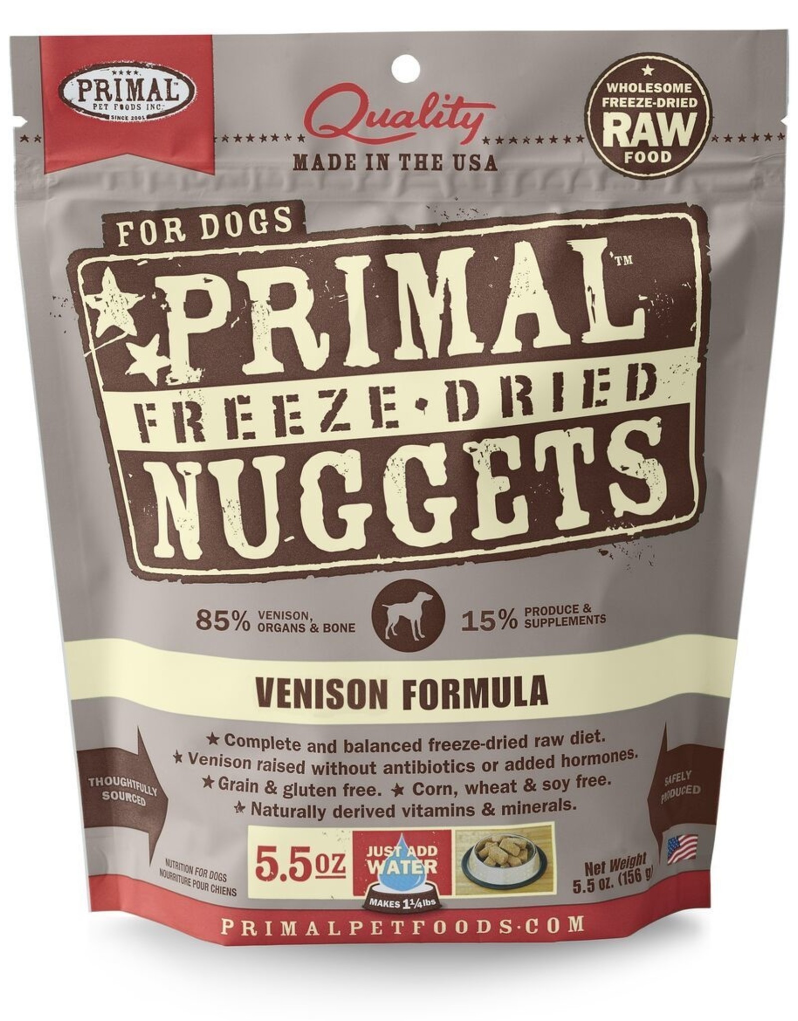 PRIMAL PET FOODS PRIMAL Raw Freeze-Dried Nuggets Canine Venison Formula
