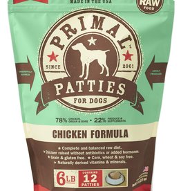 PRIMAL PET FOODS PRIMAL Patties 6lb Raw Frozen Canine Chicken Formula