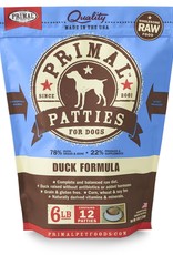 PRIMAL PET FOODS PRIMAL  Patties 6lb Raw Frozen Canine Duck Formula