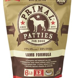 PRIMAL PET FOODS PRIMAL  Patties 6lb Raw Frozen Canine Lamb Formula
