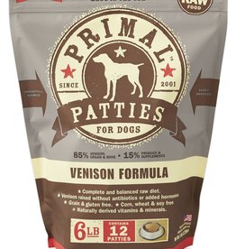 PRIMAL PET FOODS PRIMAL Patties 6lb Raw Frozen Canine Venison Formula