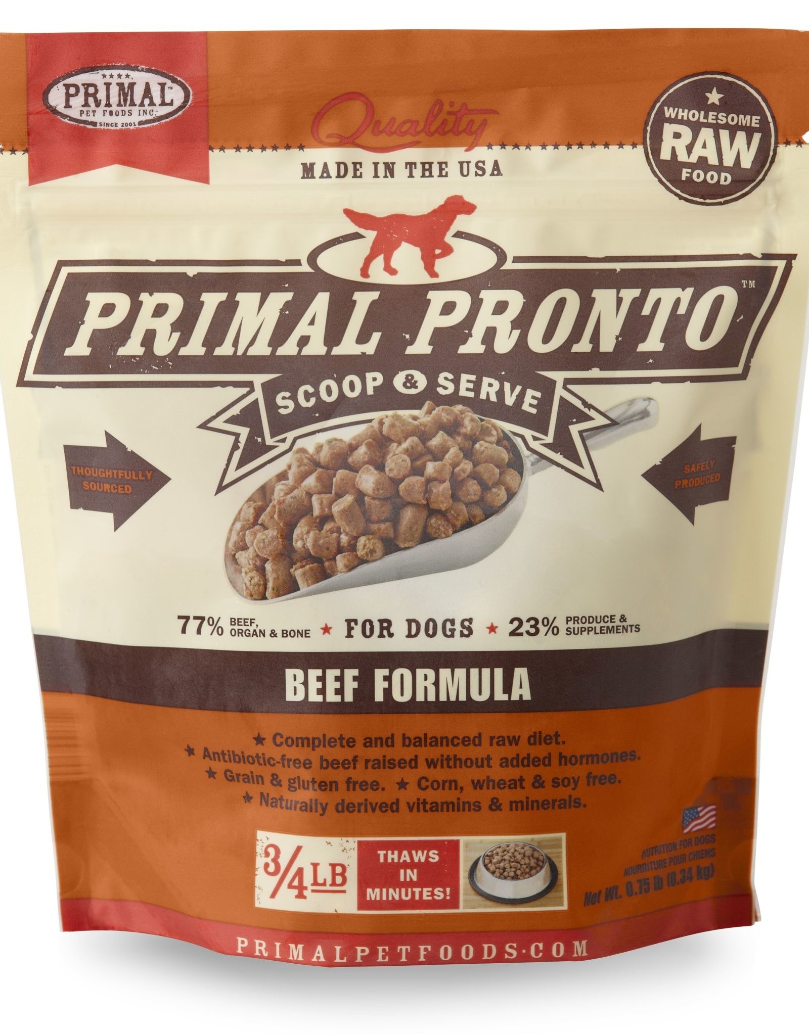 PRIMAL PET FOODS PRIMAL Pronto Raw Frozen Canine Beef Formula