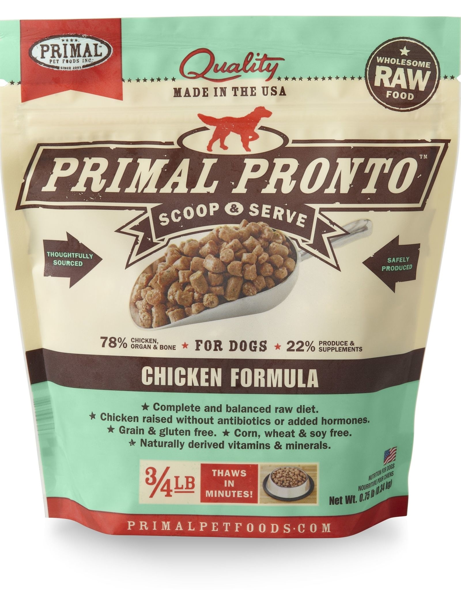 PRIMAL PET FOODS PRIMAL  Pronto Raw Frozen Canine Chicken Formula