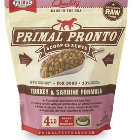 PRIMAL PET FOODS PRIMAL Pronto 4 lb Raw Frozen Canine Turkey & Sardine Formula
