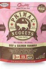 PRIMAL PET FOODS PRIMAL  Nuggets 3lb Raw Frozen Feline Beef & Salmon Formula