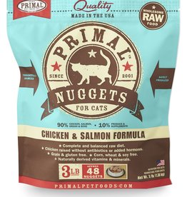 PRIMAL PET FOODS PRIMAL  Nuggets 3lb Raw Frozen Feline Chicken & Salmon Formula