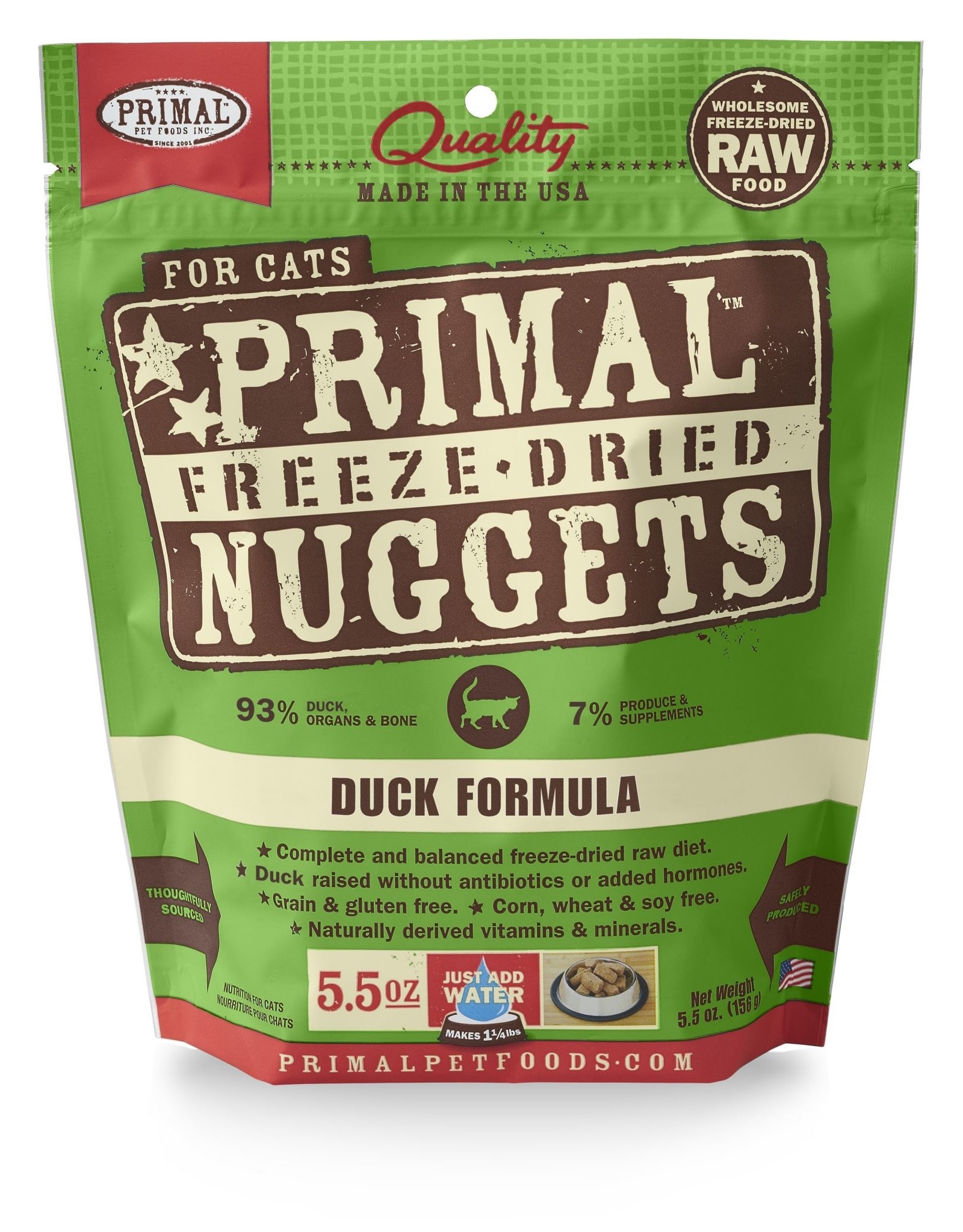 PRIMAL PET FOODS PRIMAL Raw Freeze-Dried Nuggets Feline Duck Formula